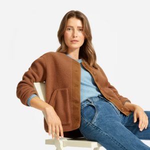 Everlane ReNew Teddy Liner Jacket Cocoa Brown - Size M